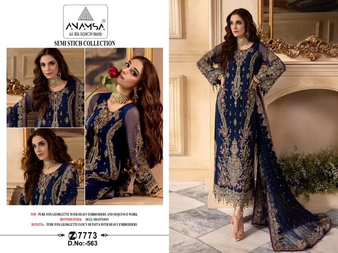 563 Anamsa Georgette Pakistani Suits Wholesale Price In Surat
